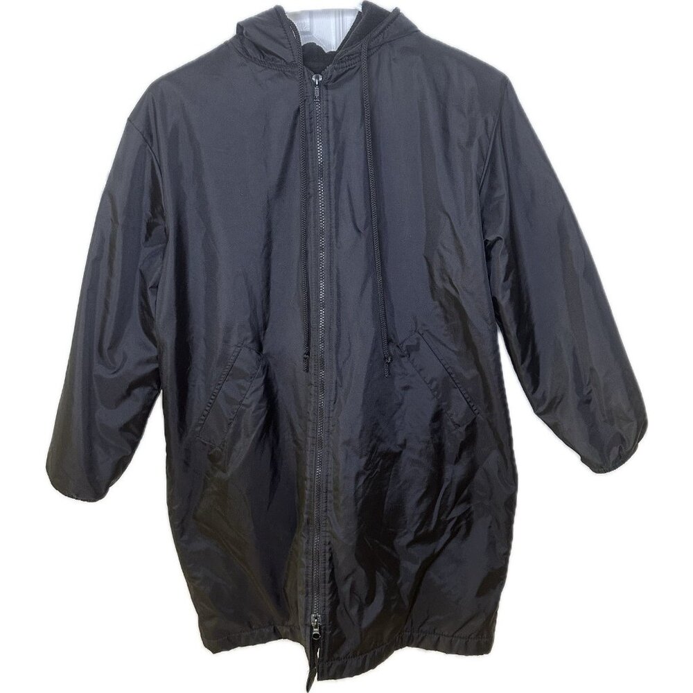 The Swimguy Mens Parka Beach Cities Hooded Sz Small Black Made In USA